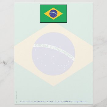 Brazil Plain Flag Letterhead by representshop at Zazzle