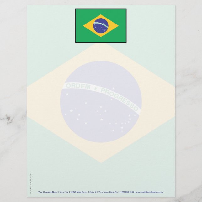 Brazil Plain Flag Letterhead (Front)