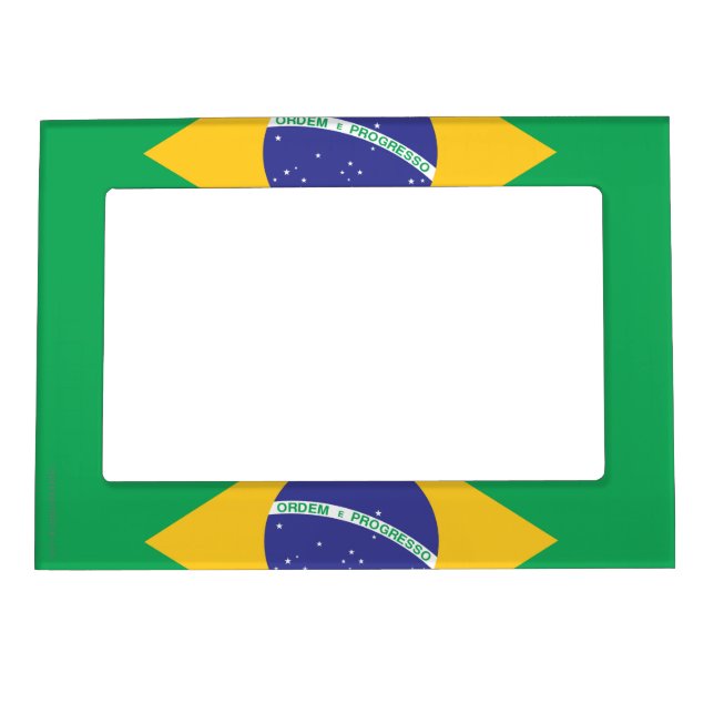 Brazil Plain Flag Magnetic Photo Frame (Front)
