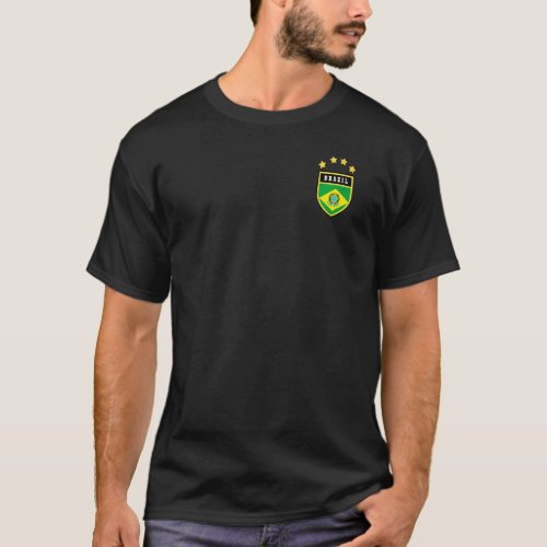 Brazil Pocket Coat Of Arms National Pride Flag Bra T_Shirt