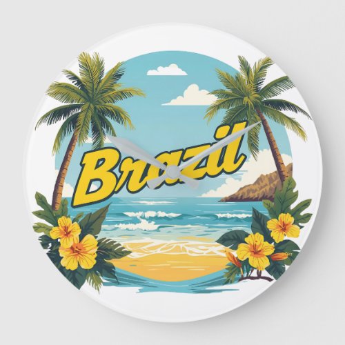Brazil [Product Name] Tropical Beach  Summer Gift  Large Clock