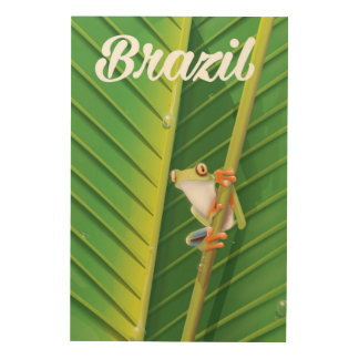 Brazil rainforest tree frog travel poster