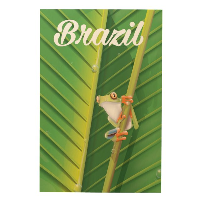 Brazil rainforest tree frog travel poster (Front)