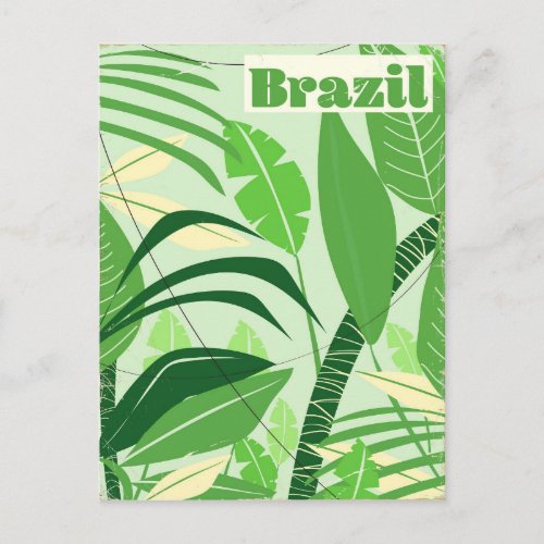 Brazil Rainforest Vintage style vacation print Postcard