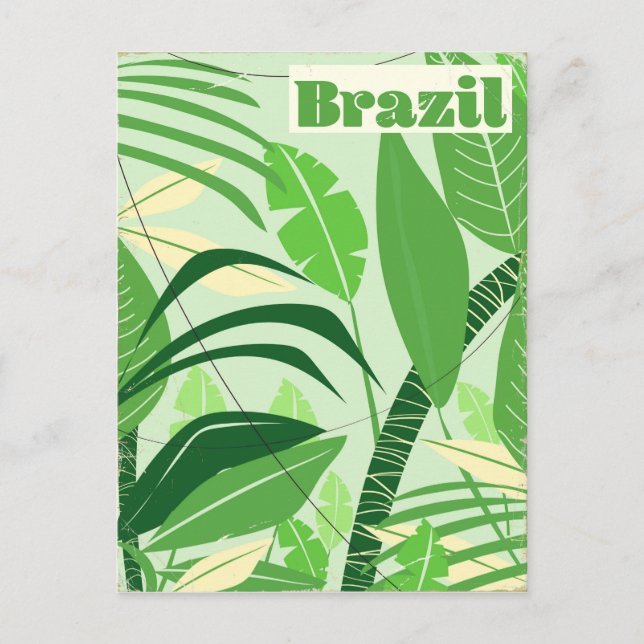Brazil Rainforest Vintage style vacation print Postcard (Front)