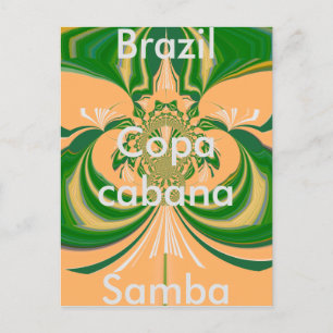 Brazil Red Golden Green Postcard Template