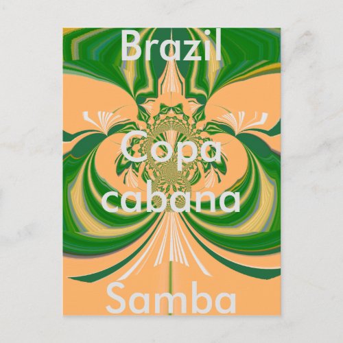 Brazil Red Golden Green Postcard Template