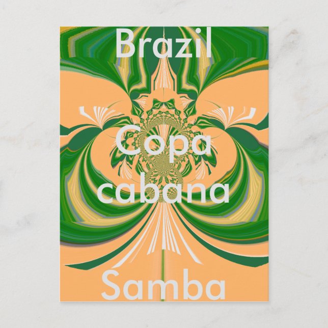 Brazil Red Golden Green Postcard Template (Front)