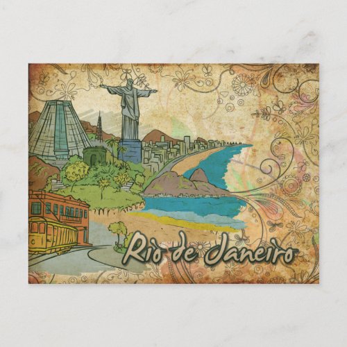 Brazil Rio De Janeiro Travel Postcard