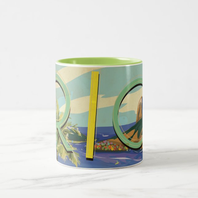 Brazil - Rio De Janeiro Two-Tone Coffee Mug (Center)