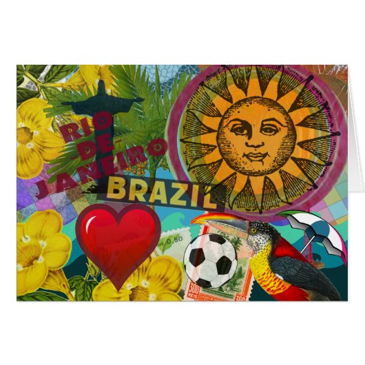 Brazil Rio de Janiero Sun Travel Colorful Art (Front Horizontal)