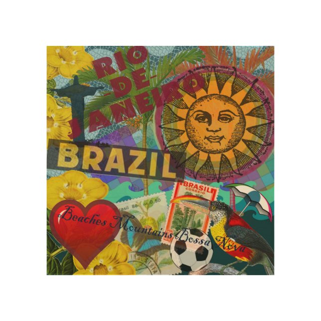 Brazil Rio de Janiero Sun Travel Colorful Art (Front)