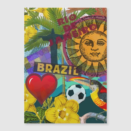 Brazil Rio de Janiero Sun Travel Colorful Art (Front)