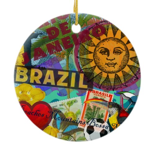 Brazil Rio de Janiero Sun Travel Colorful Art Ceramic Ornament