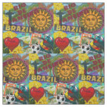 Brazil Rio de Janiero Sun Travel Colorful Art Fabric