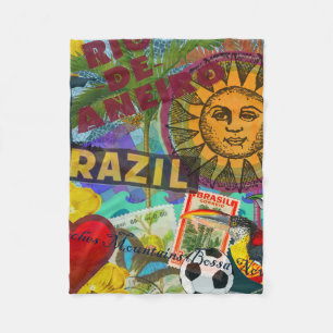Brazil Rio de Janiero Sun Travel Colorful Art Fleece Blanket