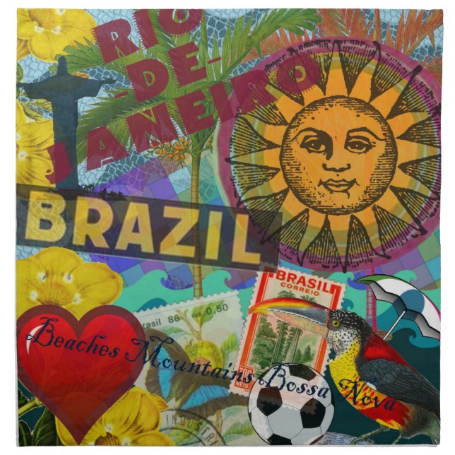 Brazil Rio de Janiero Sun Travel Colorful Art Napkin (Front)