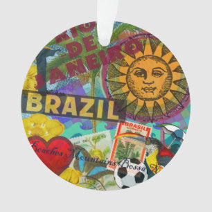 Brazil Rio de Janiero Sun Travel Colorful Art Ornament