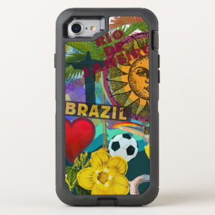 Brazil Rio de Janiero Sun Travel Colorful Art OtterBox Defender iPhone SE/8/7 Case