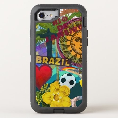 Brazil Rio de Janiero Sun Travel Colorful Art OtterBox Defender iPhone SE87 Case