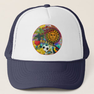 Brazil Rio de Janiero Sun Travel Colorful Art Trucker Hat