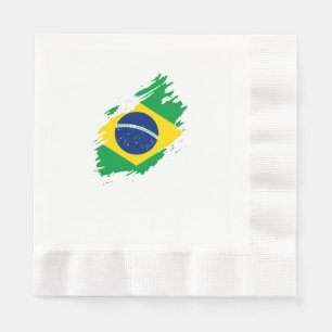 Brazil Ripped Flag National Pride Sports Fans Braz Napkins