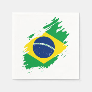 Brazil Ripped Flag National Pride Sports Napkins