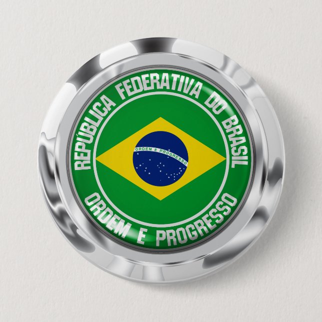 Brazil Round Emblem Button (Front)