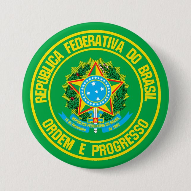 Brazil Round Emblem Button (Front)