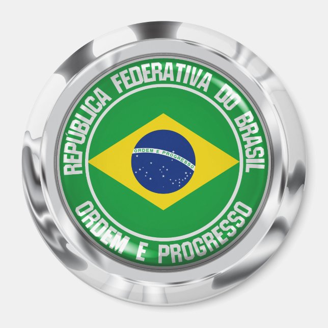 Brazil Round Emblem Magnet (Front)