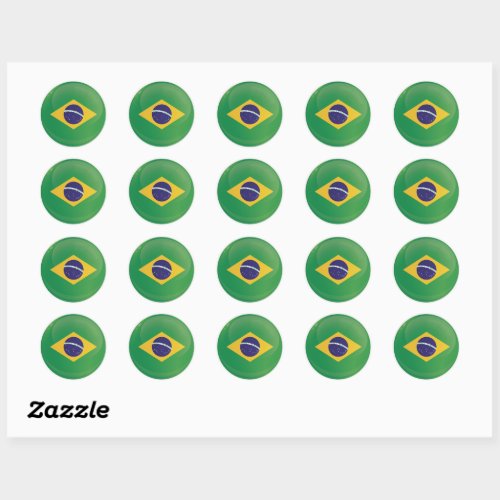 Brazil  Round Icon Flag Classic Round Sticker