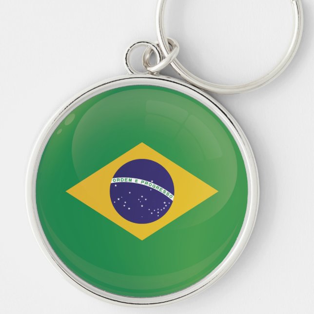 Brazil  Round Icon Flag Keychain (Front)