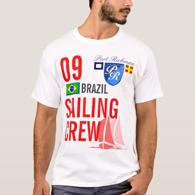Brazil Sailing Crew Nautical T-Shirt (Front)