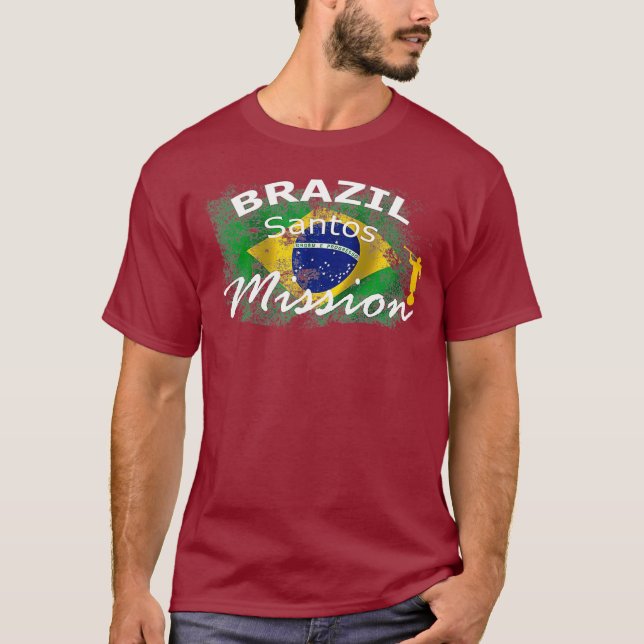 Brazil Santos Mormon LDS Mission Missionary Gift T-Shirt (Front)