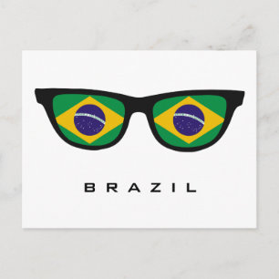 Brazil Shades custom text & color postcard