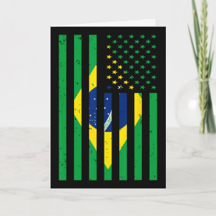 Brazil Shirt Brasil Soccer Usa America Flag Jersey Card