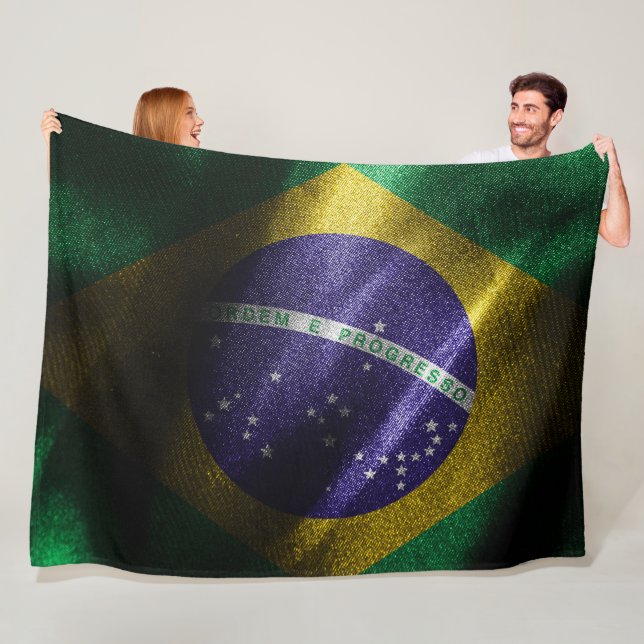 Brazil silk flag fleece blanket (In Situ)