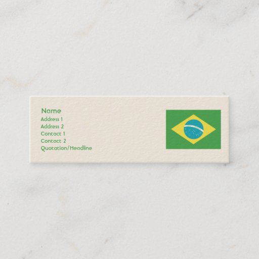 Customizable Brazil - Skinny Business Cards