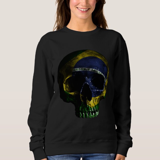Brazil Skull MMA Brazilian Jiu Jitsu BJJ Sweatshirt (Front)