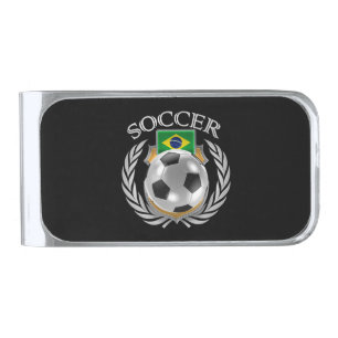 Brazil Soccer 2016 Fan Gear Silver Finish Money Clip
