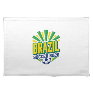 Brazil Soccer 2026 Soccer Bold Country Typography  Cloth Placemat