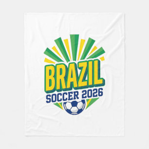 Brazil Soccer 2026 Soccer Bold Country Typography Fleece Blanket