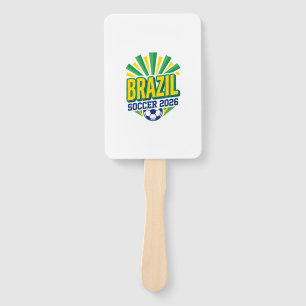 Brazil Soccer 2026 Soccer Bold Country Typography  Hand Fan