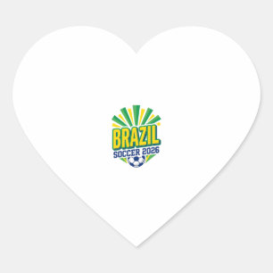 Brazil Soccer 2026 Soccer Bold Country Typography Heart Sticker