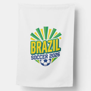 Brazil Soccer 2026 Soccer Bold Country Typography House Flag