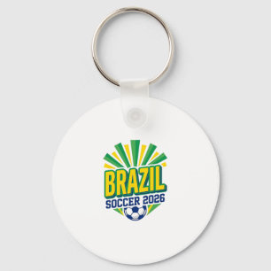 Brazil Soccer 2026 Soccer Bold Country Typography Keychain