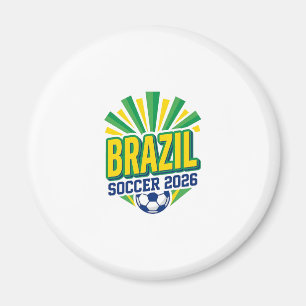 Brazil Soccer 2026 Soccer Bold Country Typography Magnet