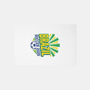 Brazil Soccer 2026 Soccer Bold Country Typography Rug