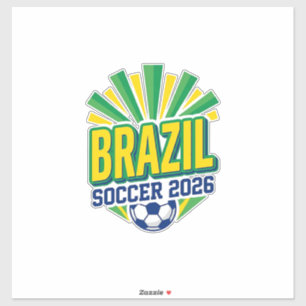 Brazil Soccer 2026 Soccer Bold Country Typography Sticker