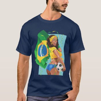 Brazil Soccer Ball Football T-shirt by all_items at Zazzle